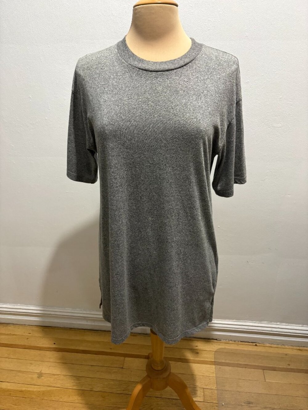 NWOT TOPSHOP Marled Black & White Short Sleeve Jersey Oversized T-Shirt Dress